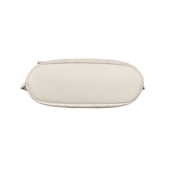 CHANEL Quilted Calfskin Chain Flap Hobo Small Ivory White Gold - Picture 7 of 16